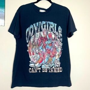 altar'd state graphic black cowgirls cant be tamed oversized short sleeve tshirt
